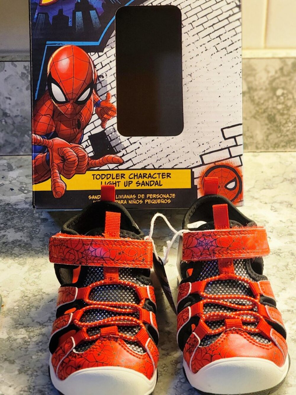Marvel" Spiderman" Toddler SZ 8 Light Up Sandal_ New in Box